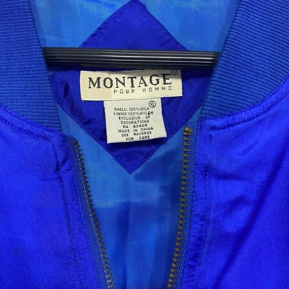 Montage Mens Windbreaker Jacket Blue Waist Length - Picture 2 of 4